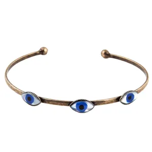 Mother of Pearl Evil Eye Trio Cuff Bracelet