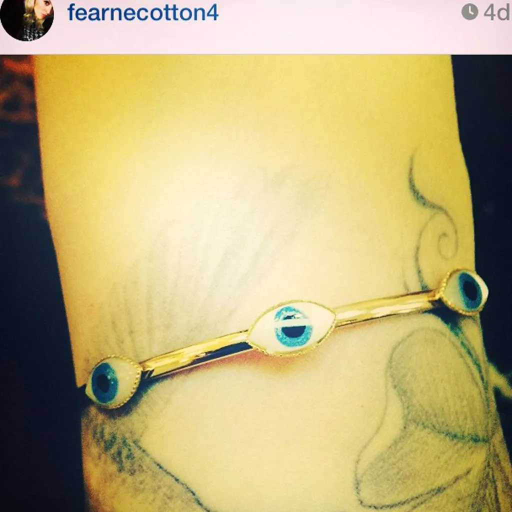 Mother of Pearl Evil Eye Trio Cuff Bracelet