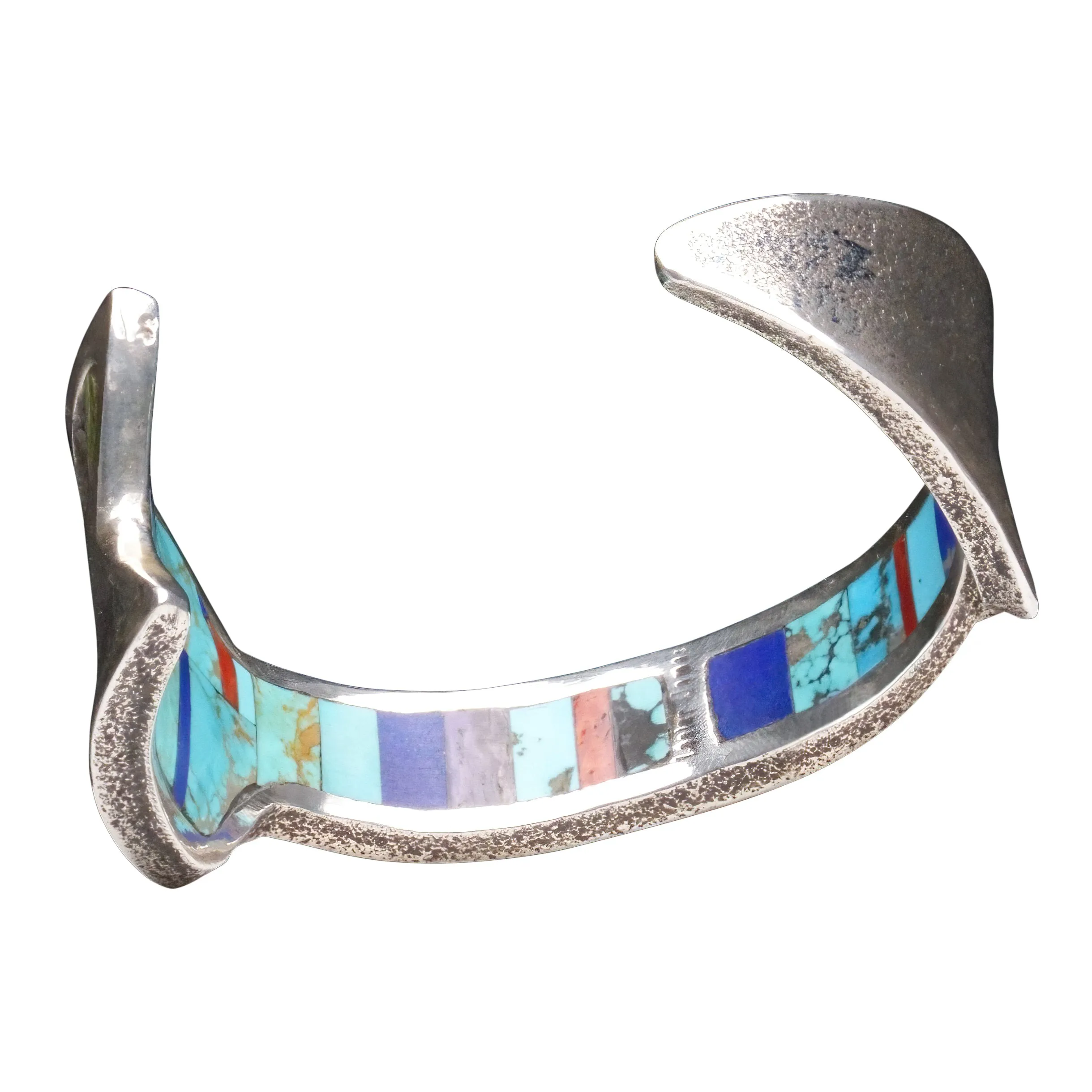 Multi-Stone Tufa Cast Inlay Bracelet | Lester James