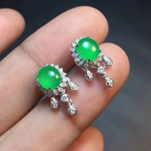 Natural Jade Earrings Jadeite Earrings NEG3