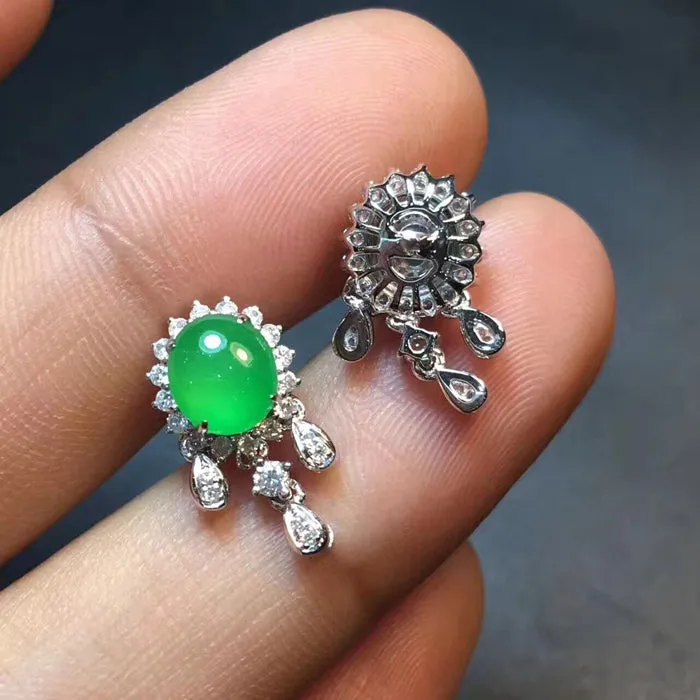 Natural Jade Earrings Jadeite Earrings NEG3