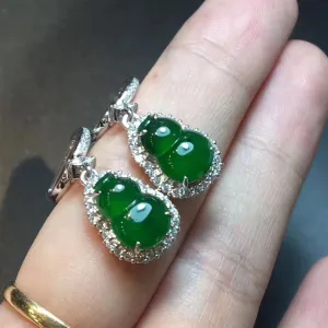 Natural Jade Earrings Jadeite Earrings NEG4