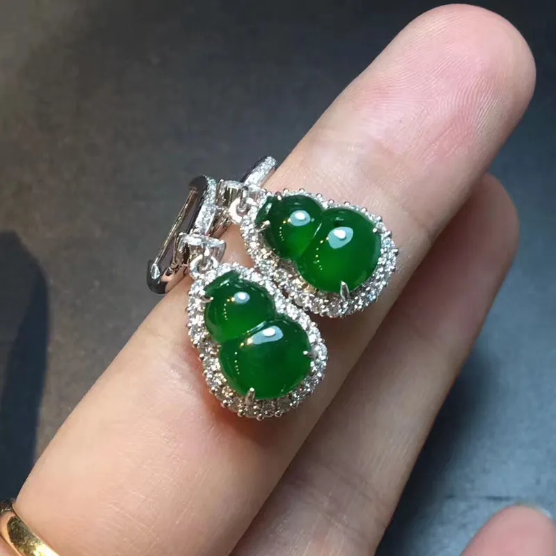 Natural Jade Earrings Jadeite Earrings NEG4