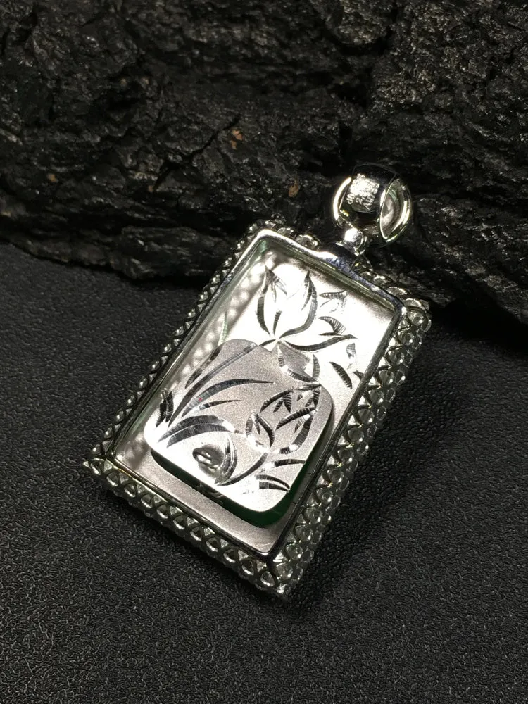 Natural Jade Pendant Jadeite Gold Pendant PT357