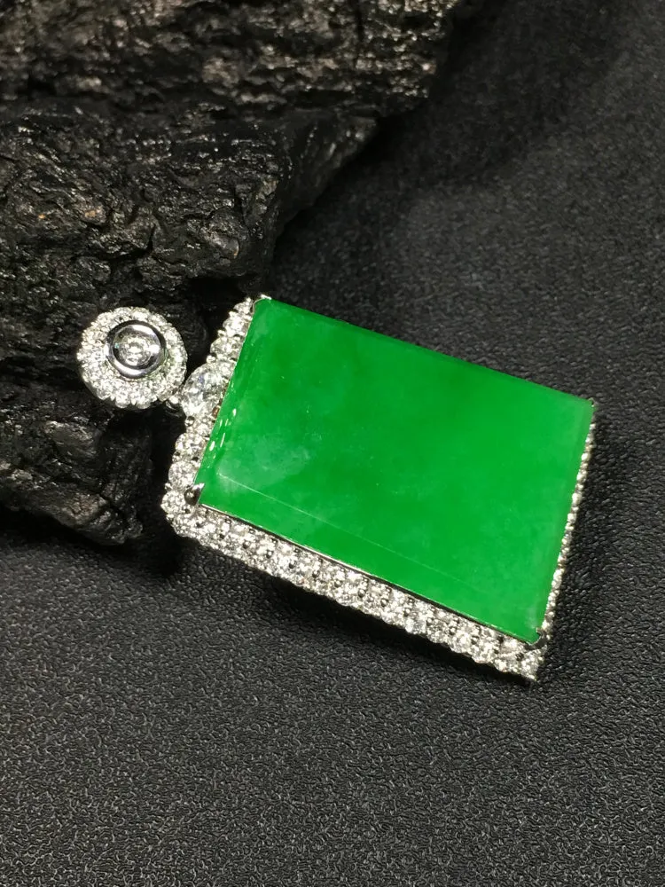 Natural Jade Pendant Jadeite Gold Pendant PT357