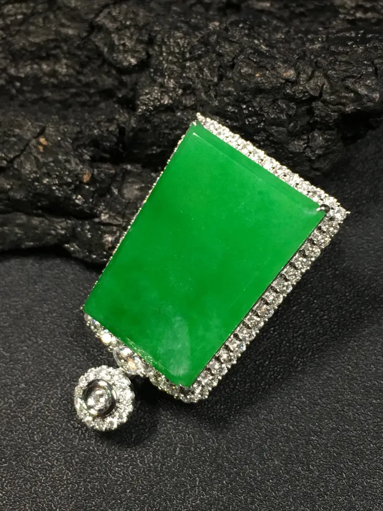 Natural Jade Pendant Jadeite Gold Pendant PT357