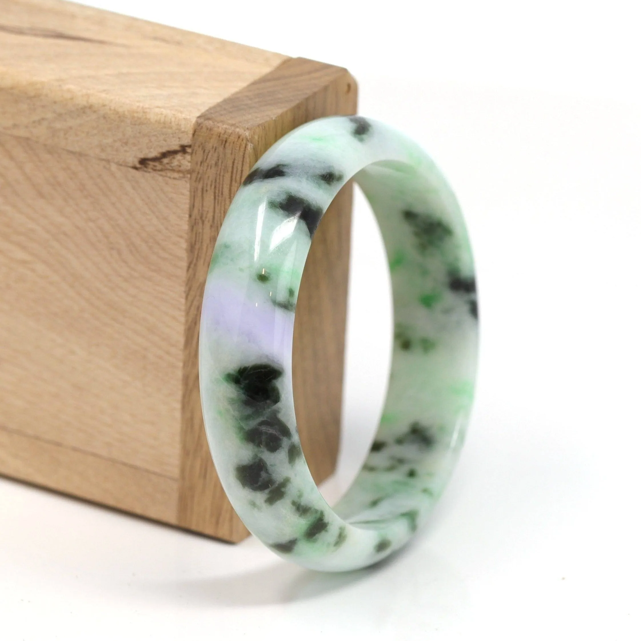 Natural Jadeite Lavender Green Bangle Bracelet (54mm)#SZS1006