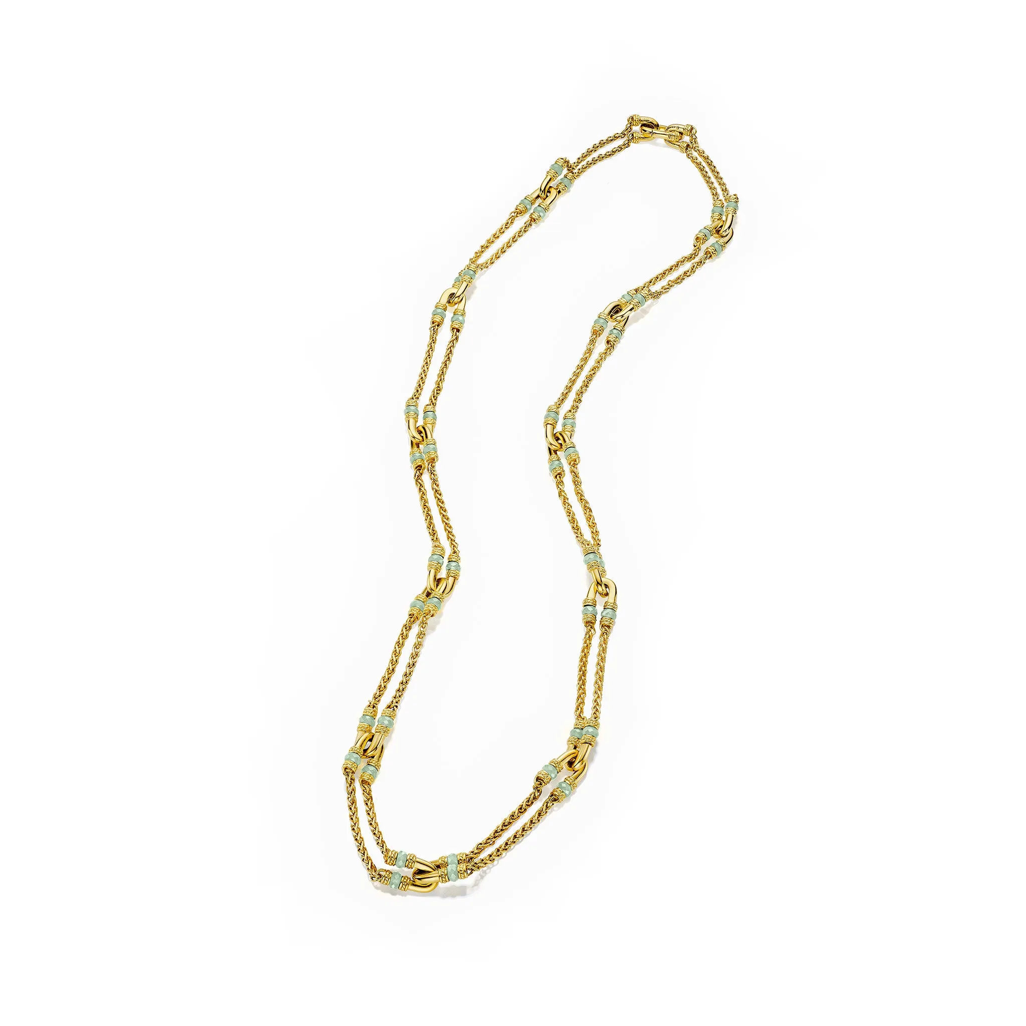 Ocean Reef Statement Necklace with Aquamarine in 18K Gold Vermeil