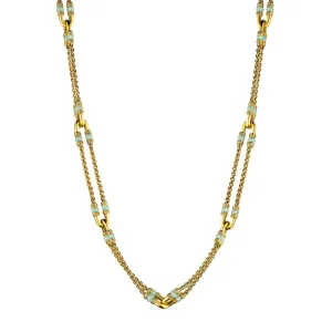 Ocean Reef Statement Necklace with Aquamarine in 18K Gold Vermeil