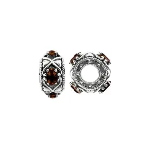 Oxidised Silver & Garnet Charm S448G