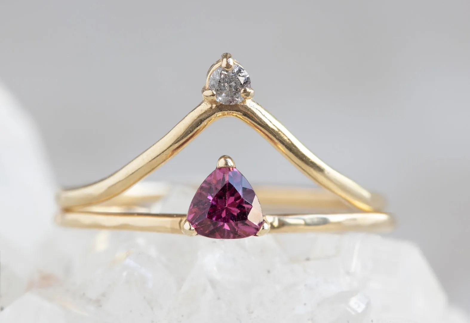 Pink Garnet Crown Ring