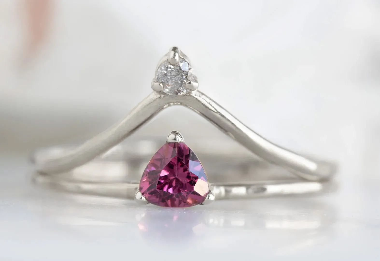 Pink Garnet Crown Ring