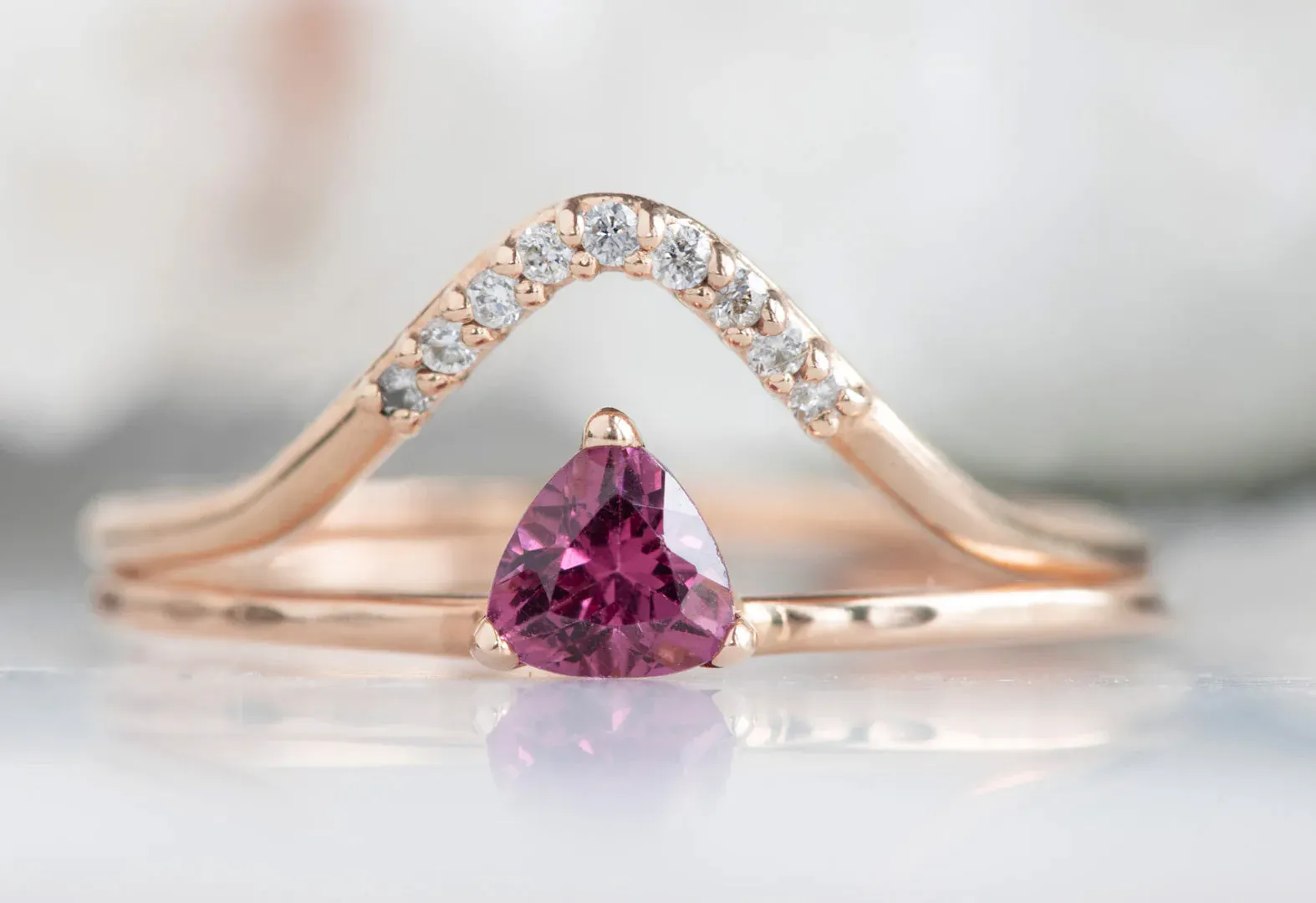 Pink Garnet Crown Ring