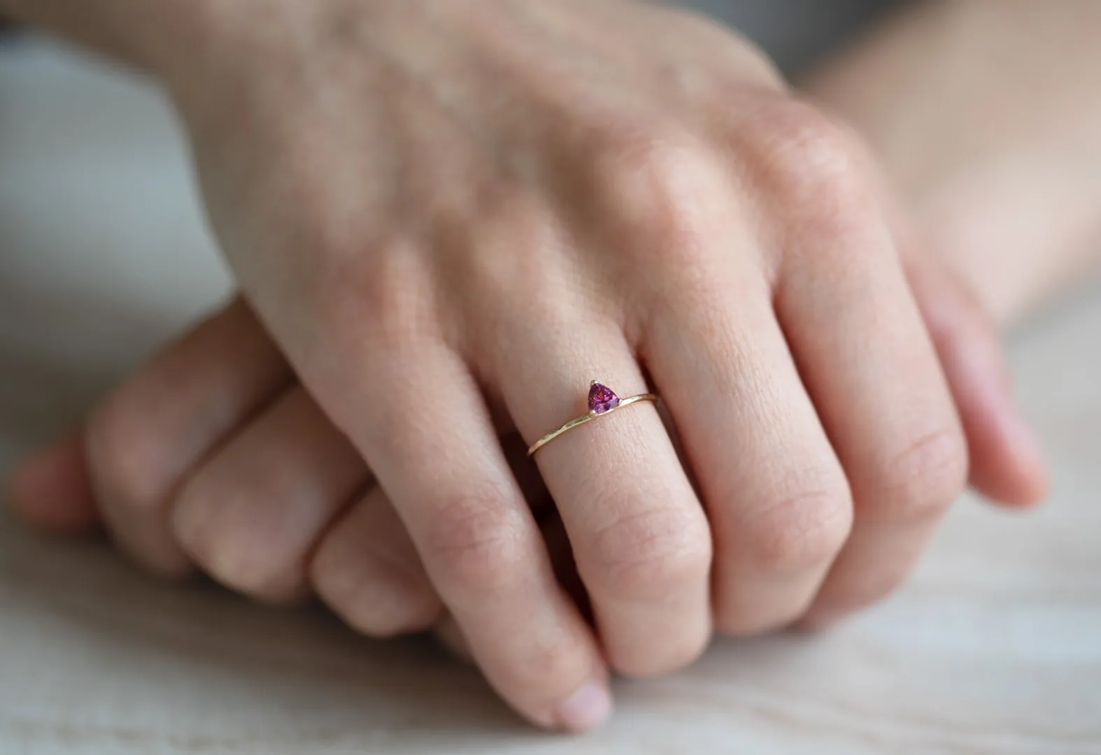 Pink Garnet Crown Ring