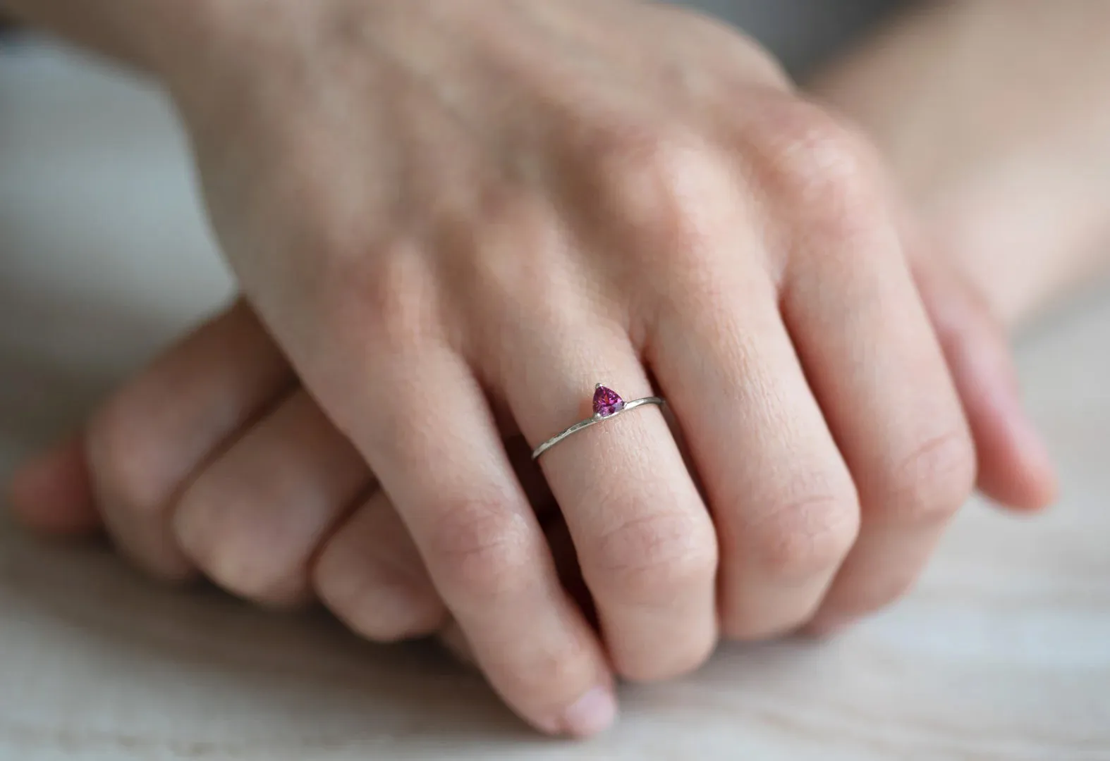 Pink Garnet Crown Ring