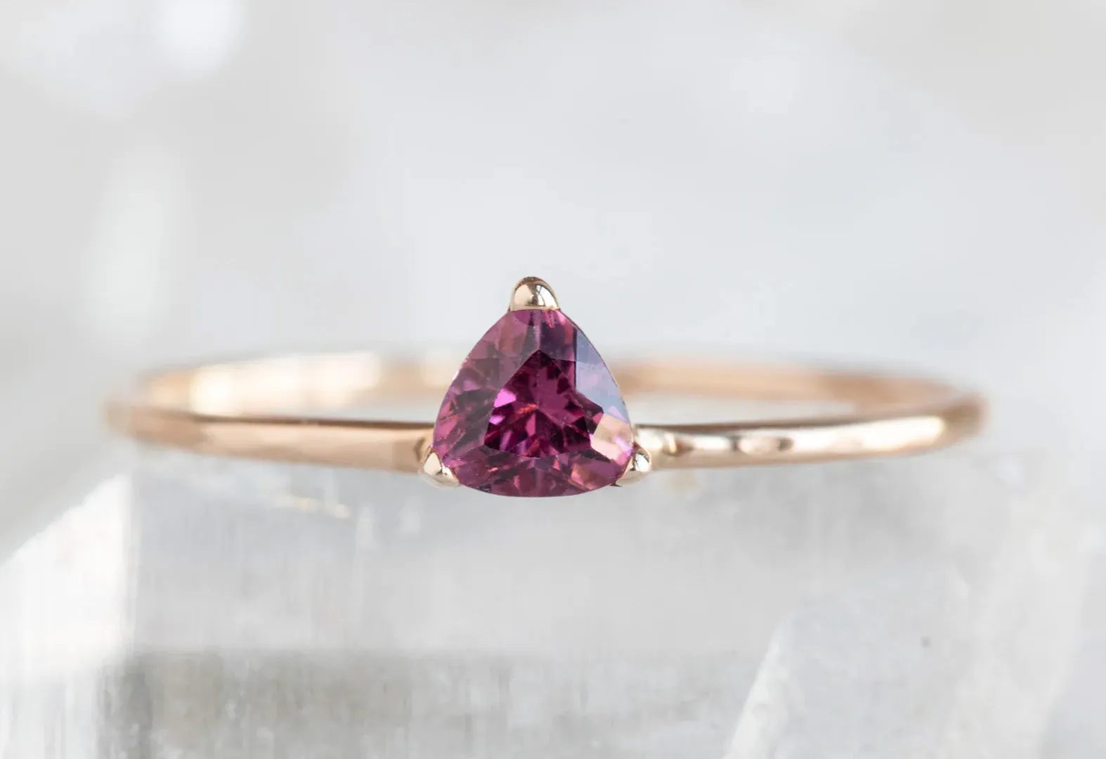 Pink Garnet Crown Ring