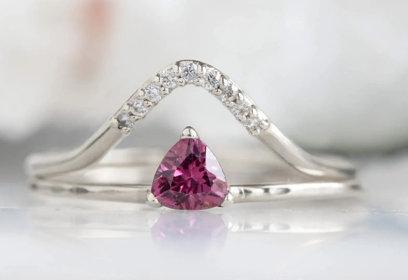 Pink Garnet Crown Ring