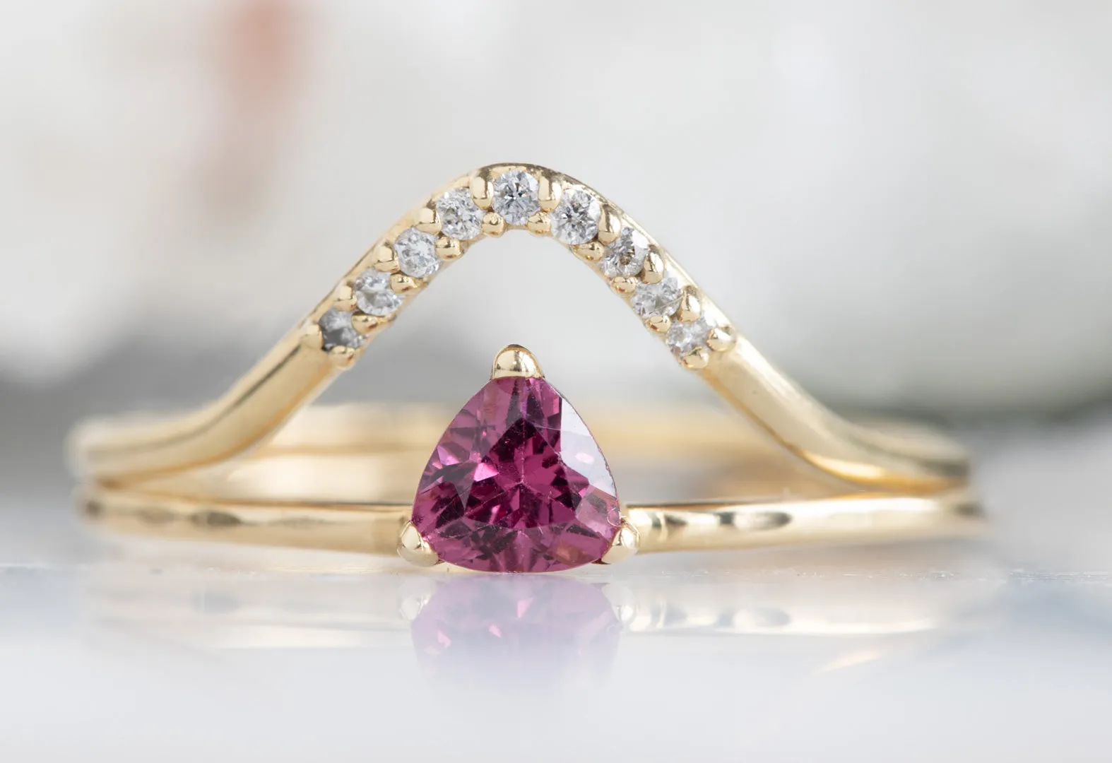 Pink Garnet Crown Ring