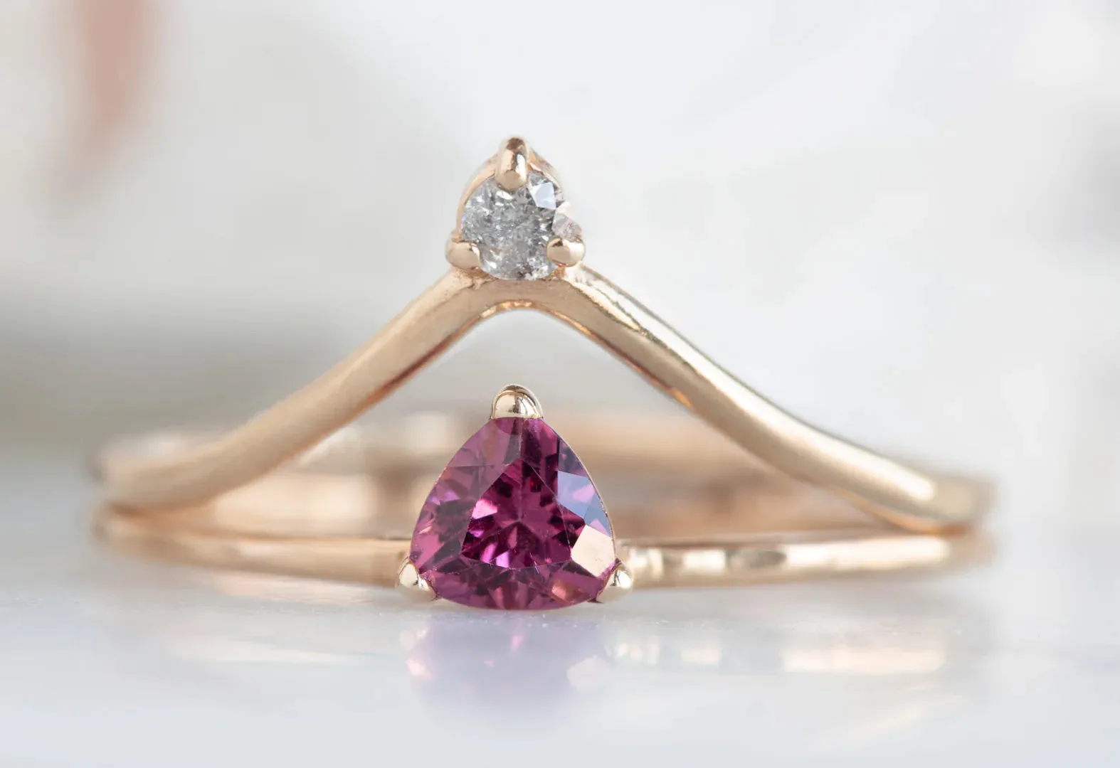 Pink Garnet Crown Ring