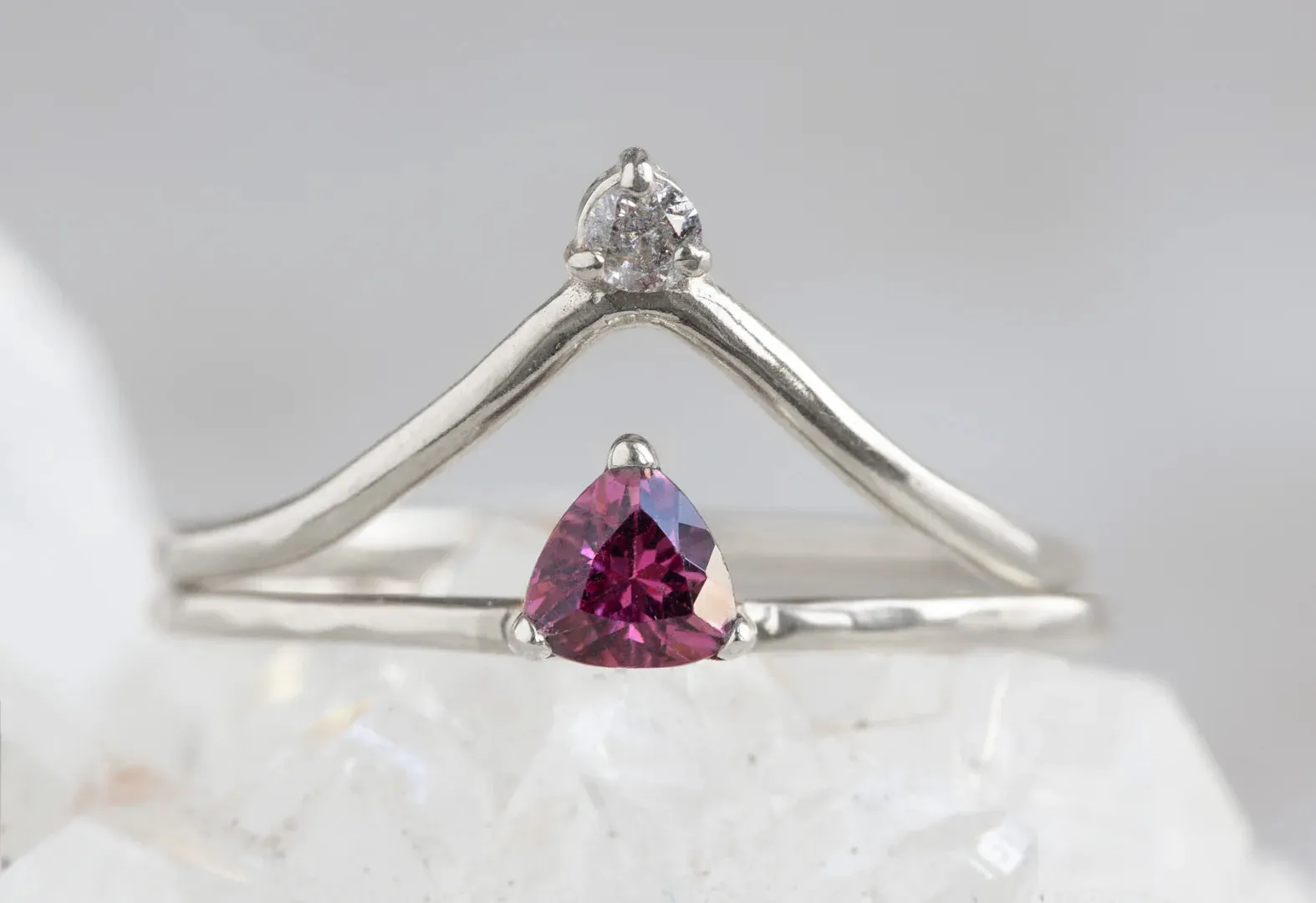 Pink Garnet Crown Ring