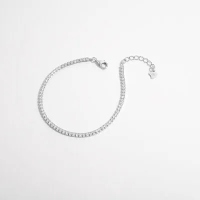 Precious Gem 925 Sterling Silver Inlaid Zircon Womens Bracelet