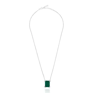 Provence 925 Silver Emerald Doublet Pendant Necklace