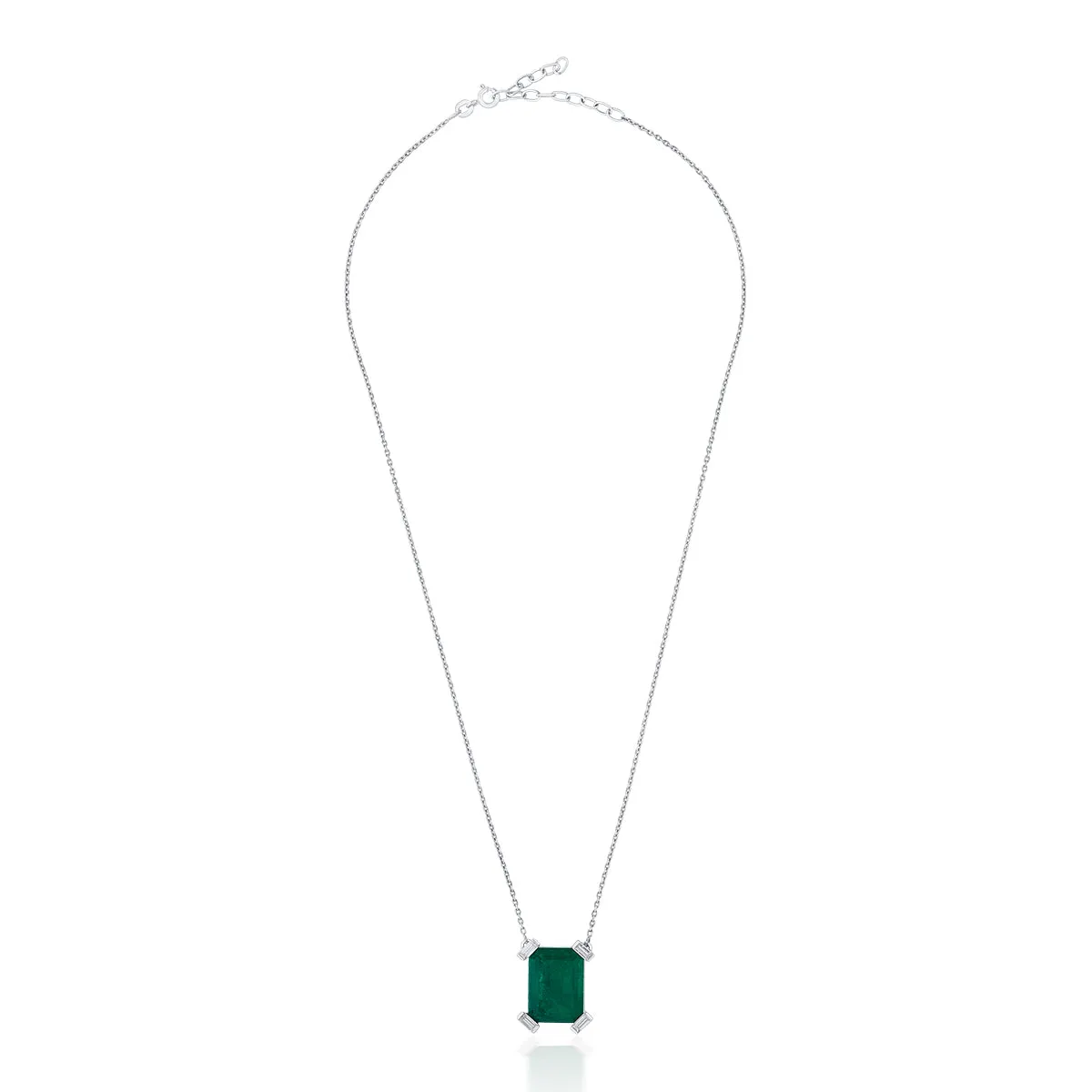 Provence 925 Silver Emerald Doublet Pendant Necklace