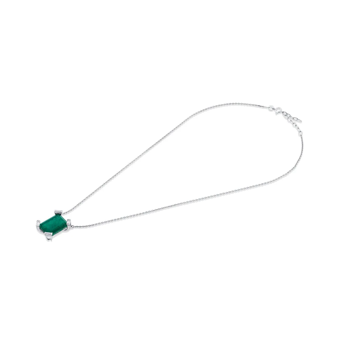 Provence 925 Silver Emerald Doublet Pendant Necklace