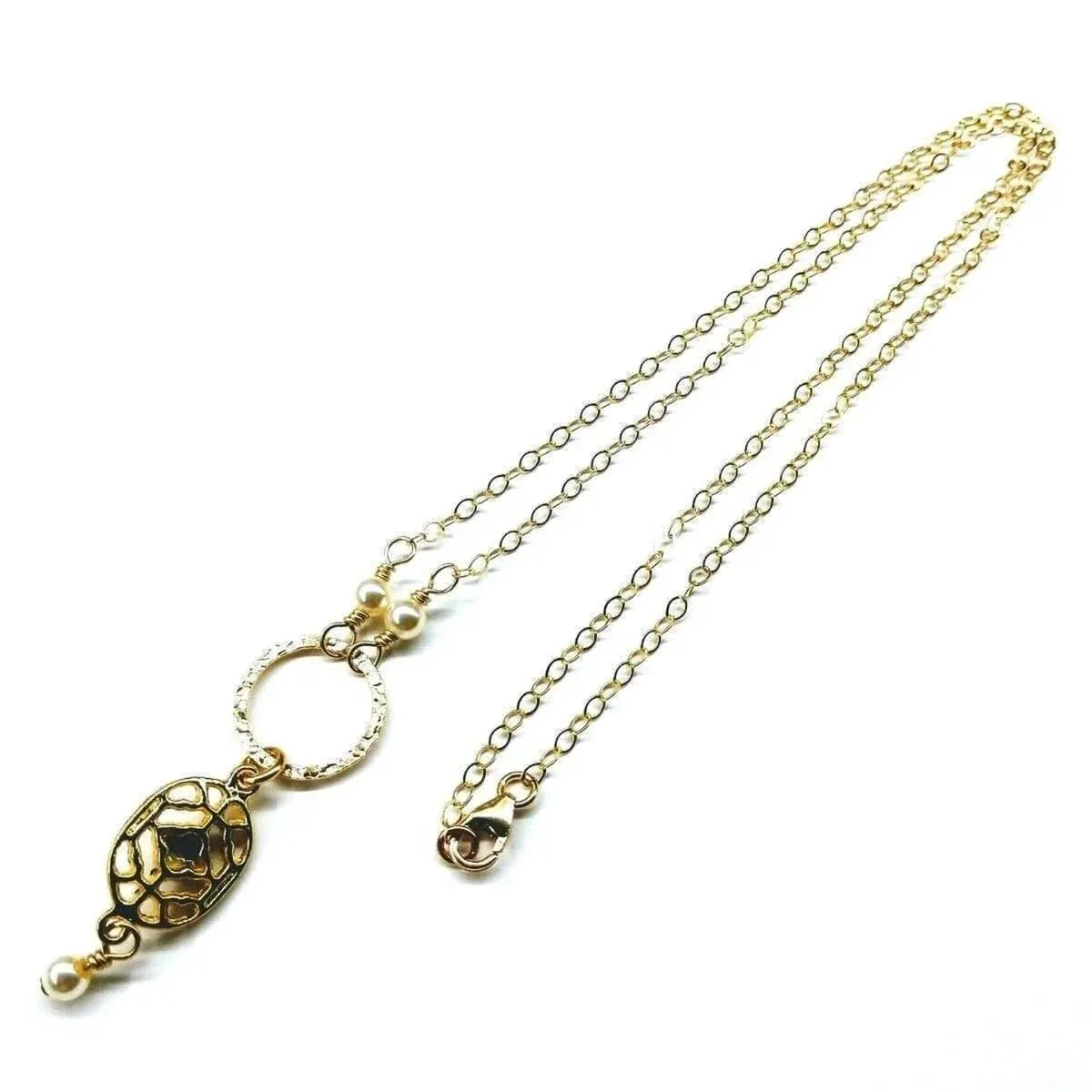 Purple Crystal Circle Filigree Necklace