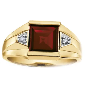 "GERALD" GARNET & DIAMOND RING