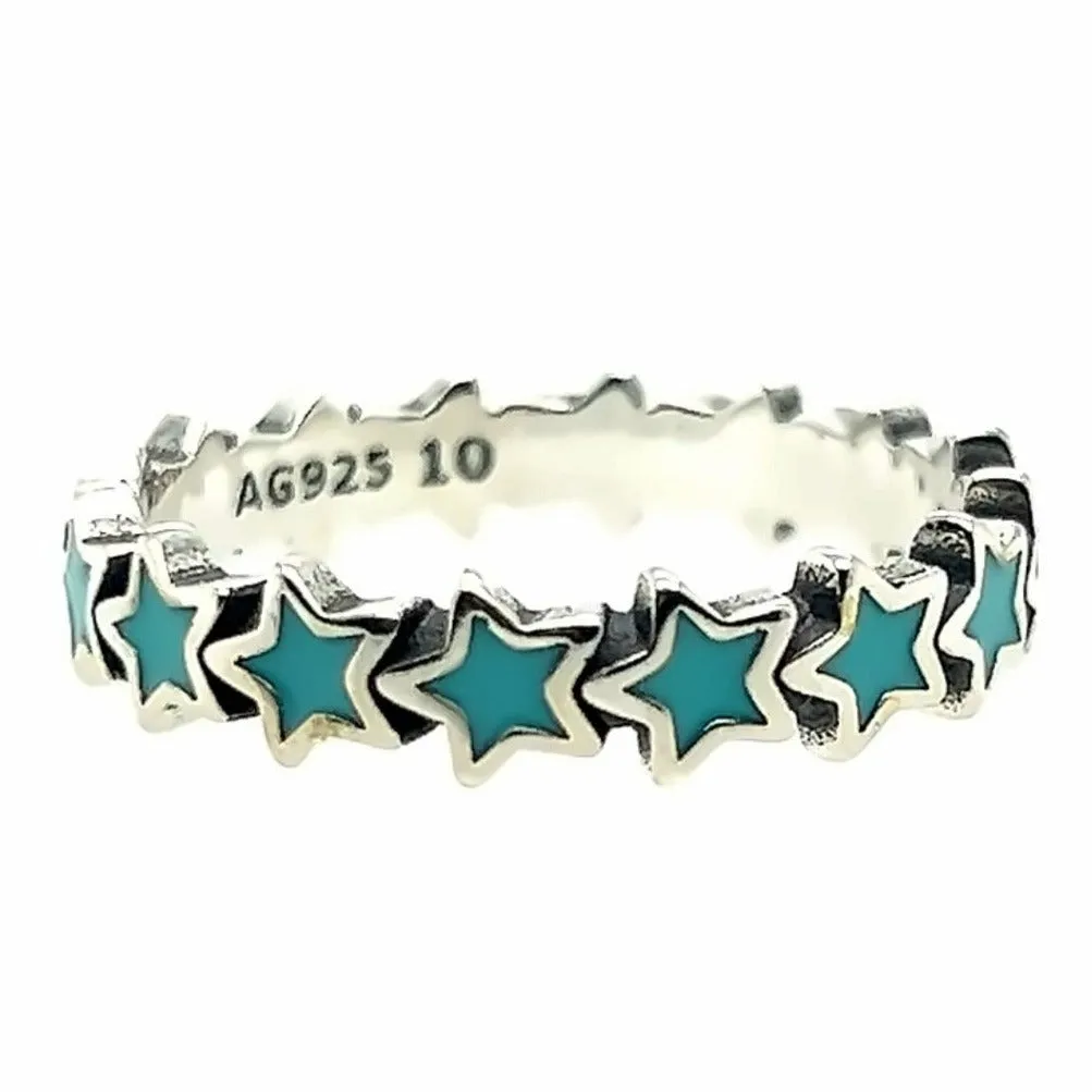 R667 Aquamarine Star Ring