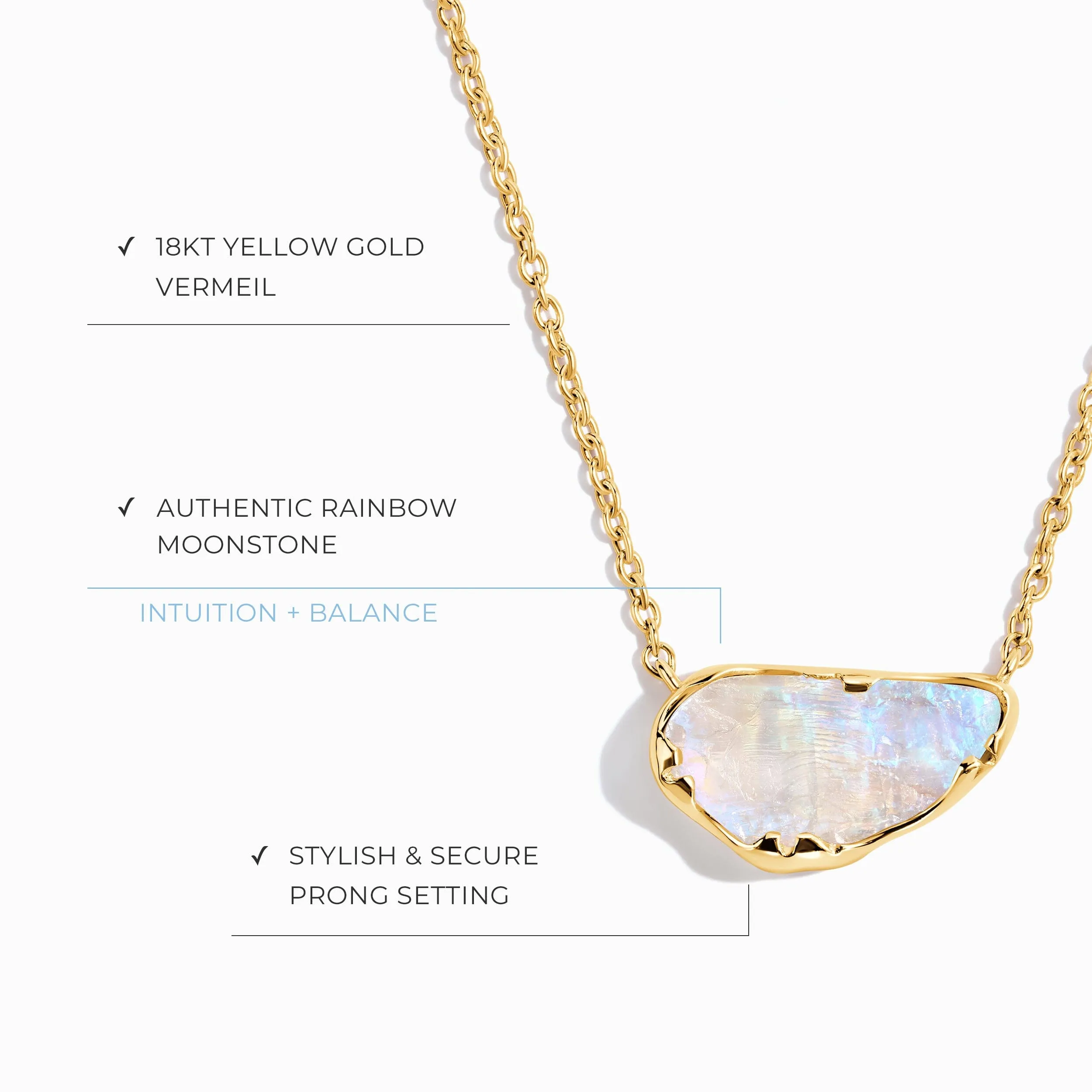 Raw Crystal Necklace - Sacred Moonstone