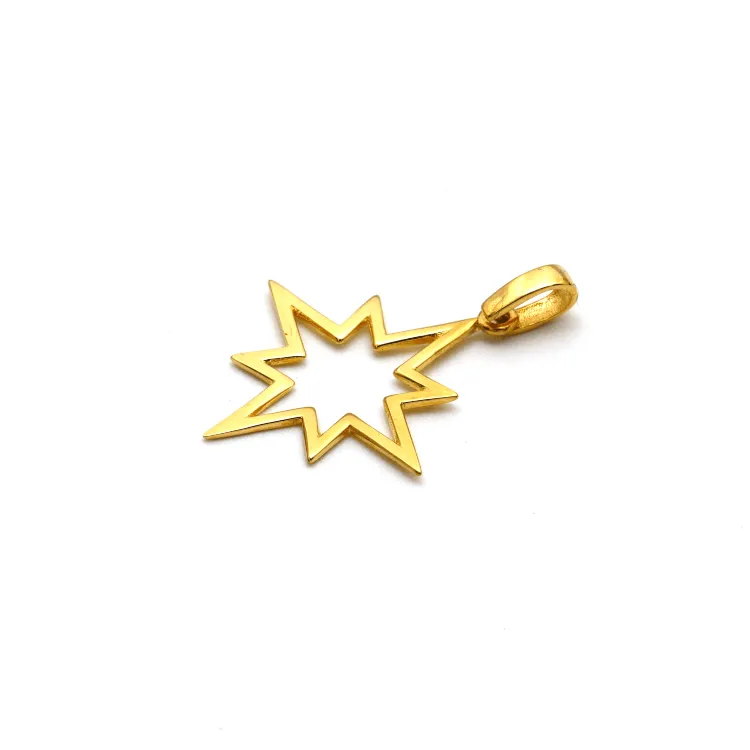Real Gold Plain Star Flash Pendant 0112 P 1793