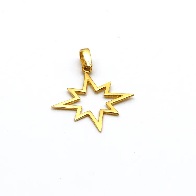 Real Gold Plain Star Flash Pendant 0112 P 1793