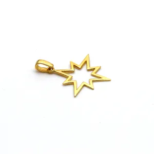 Real Gold Plain Star Flash Pendant 0112 P 1793