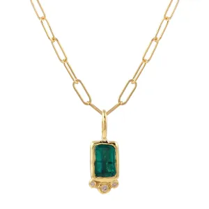 Rectangle Necklace, Emerald