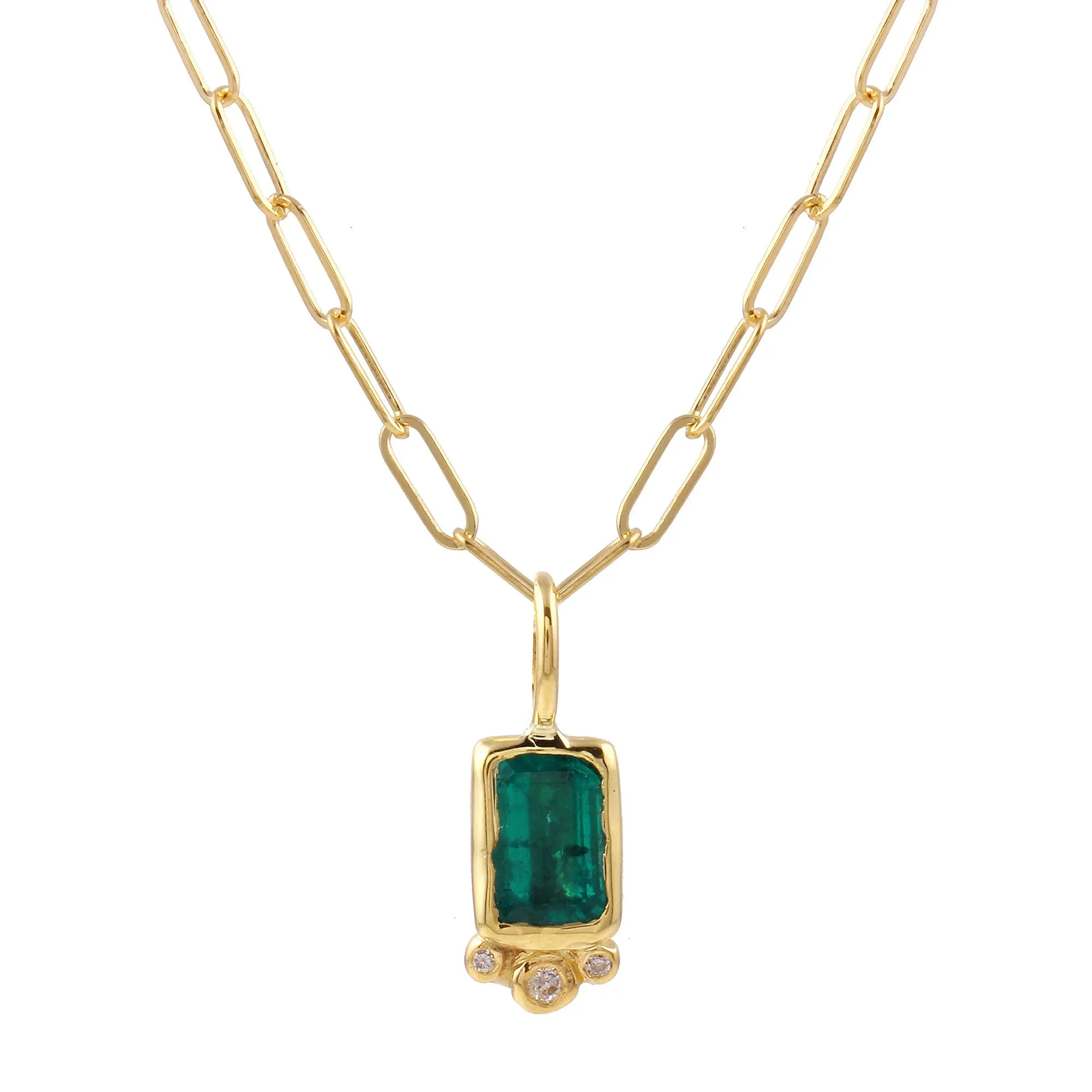 Rectangle Necklace, Emerald