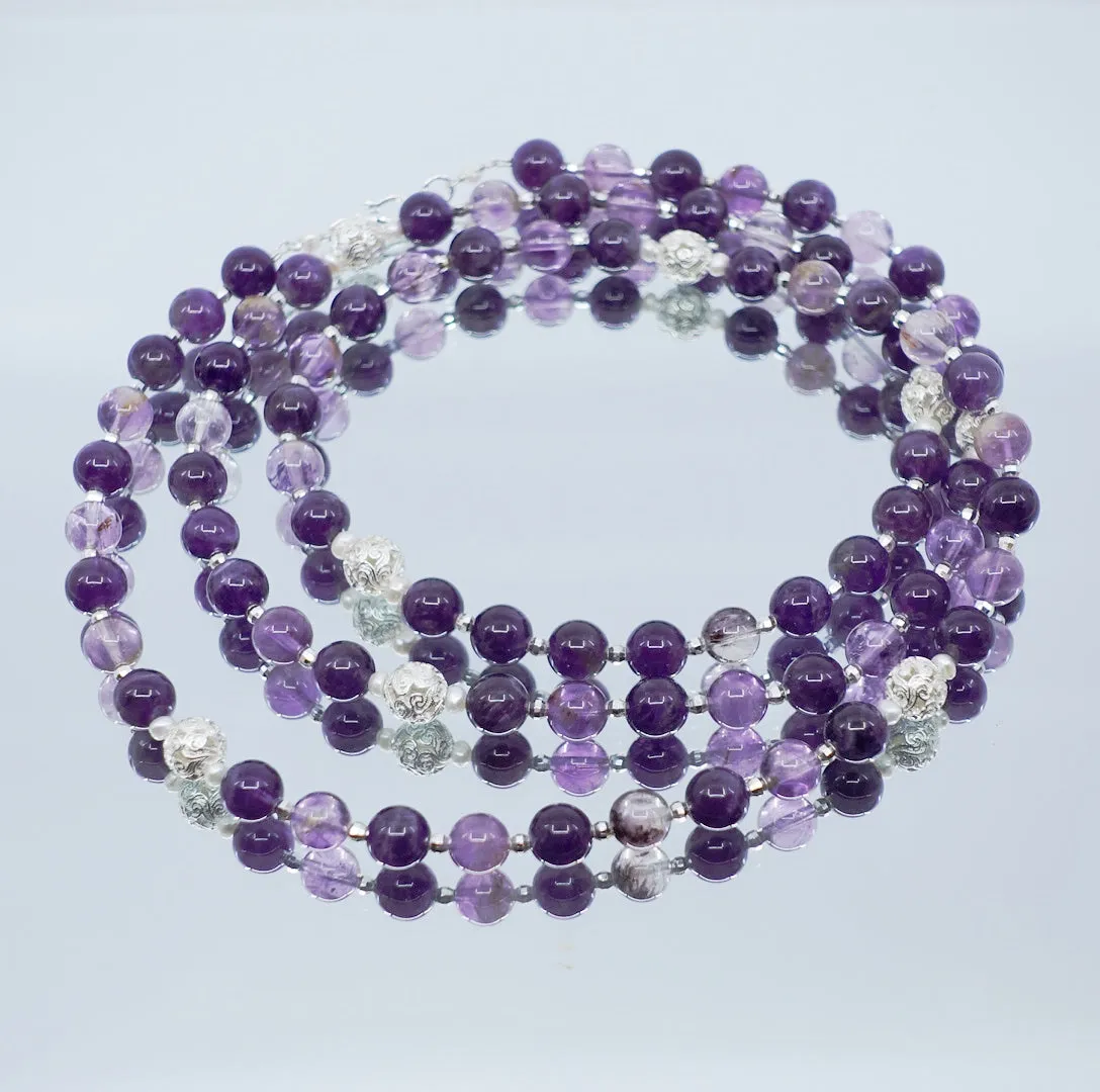 Return to Origin Beaded Amethyst Necklace - 6mm