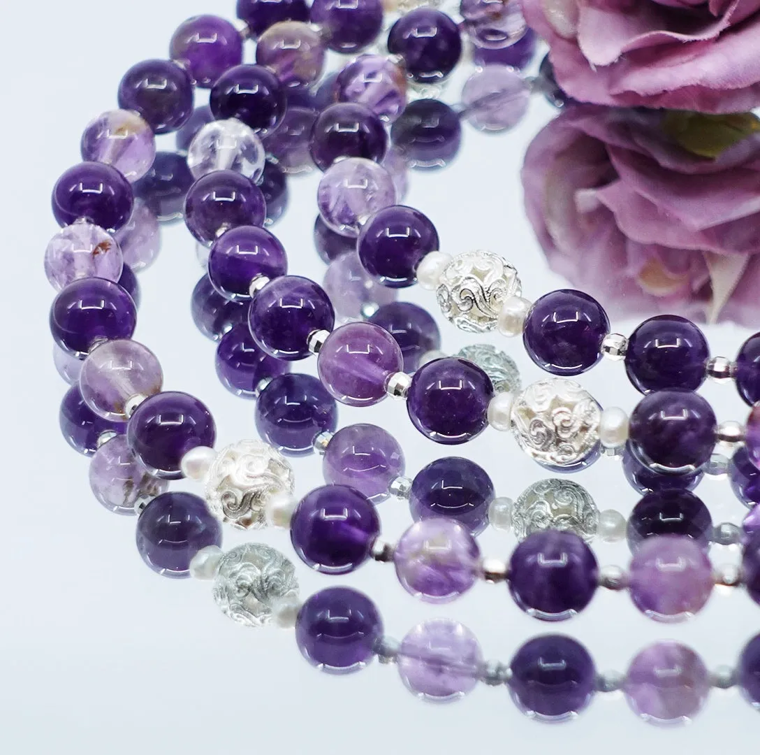 Return to Origin Beaded Amethyst Necklace - 6mm