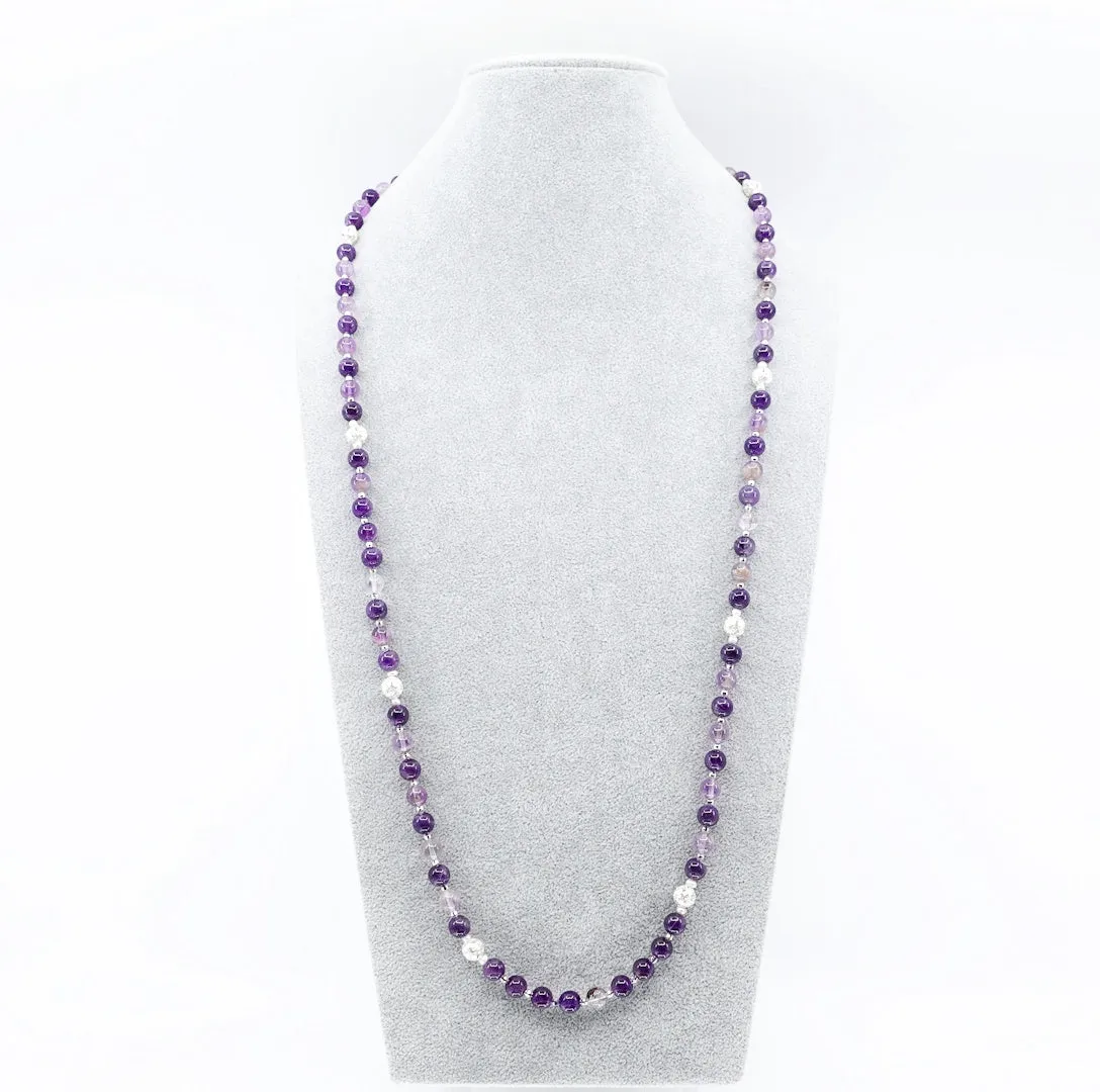 Return to Origin Beaded Amethyst Necklace - 6mm