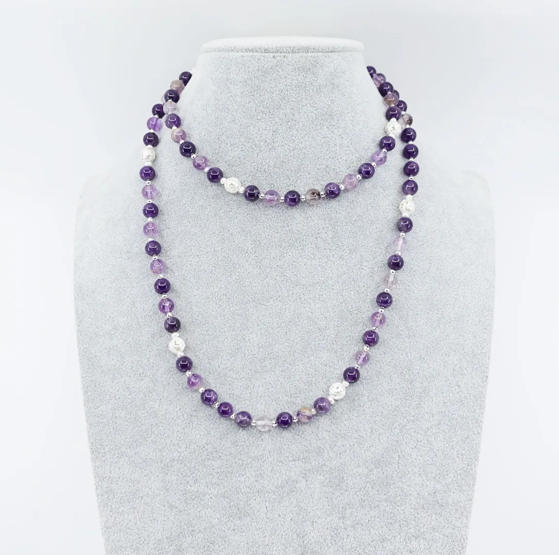 Return to Origin Beaded Amethyst Necklace - 6mm