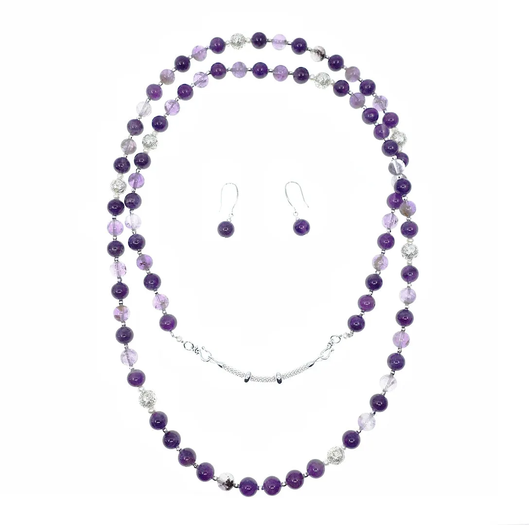 Return to Origin Beaded Amethyst Necklace - 6mm