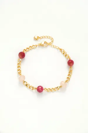 Rosy Glow Gemstone Bracelet