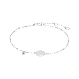 Rubin Gravur Armband in 925 Sterling Silber