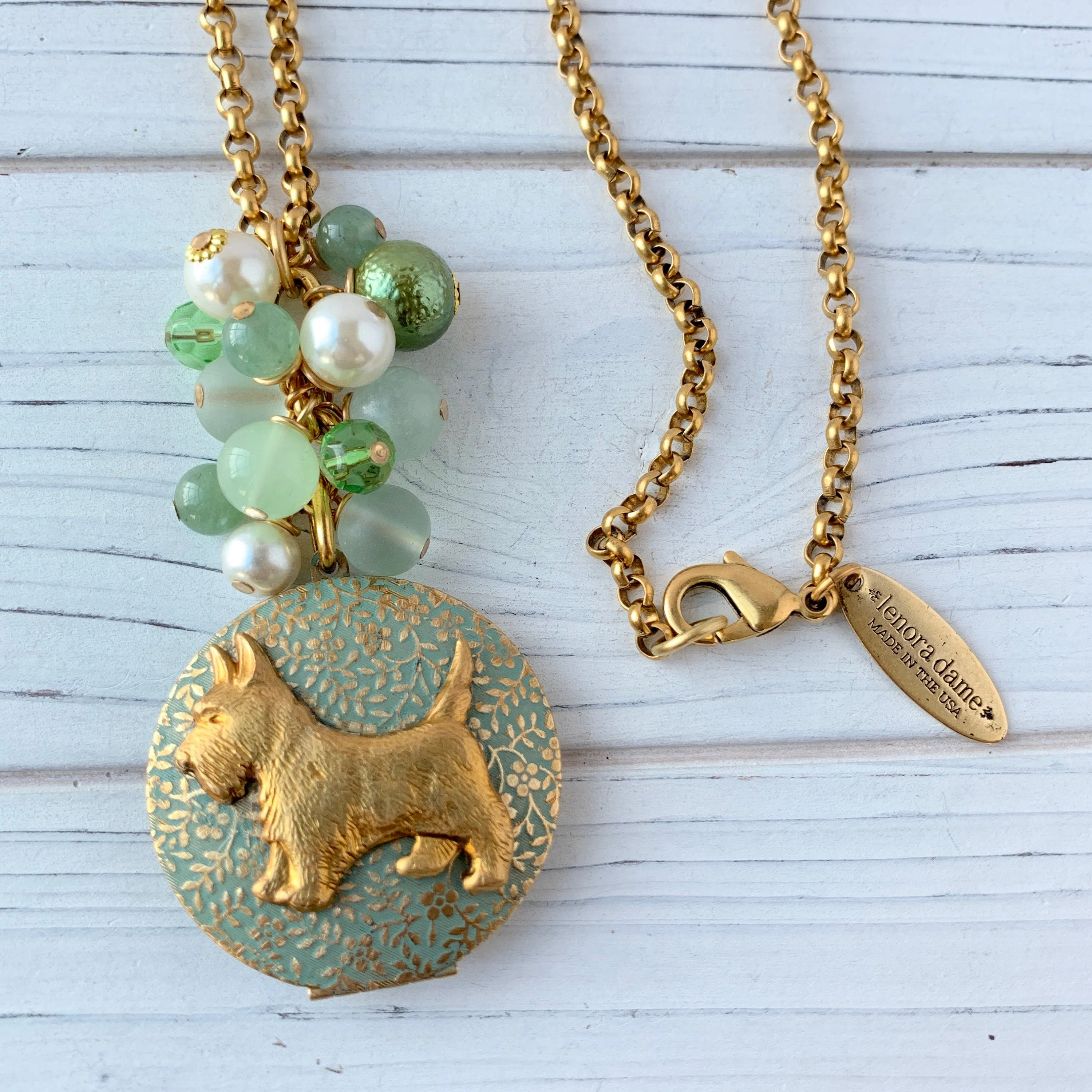 Sage the Scottie Locket Pendant Necklace