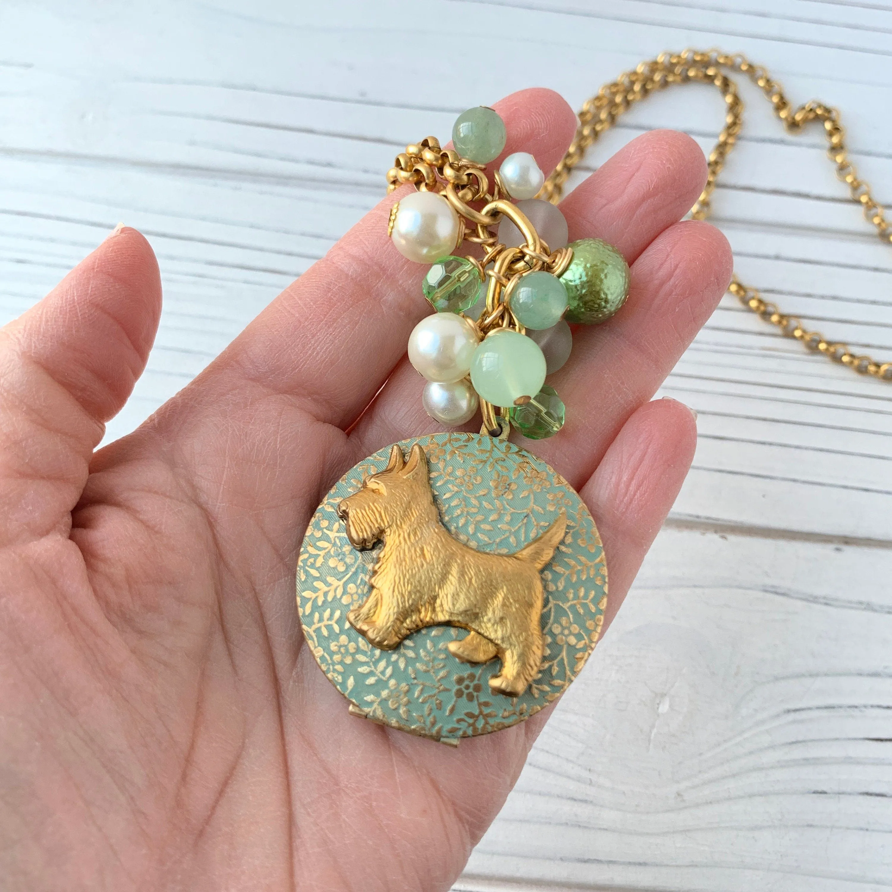 Sage the Scottie Locket Pendant Necklace