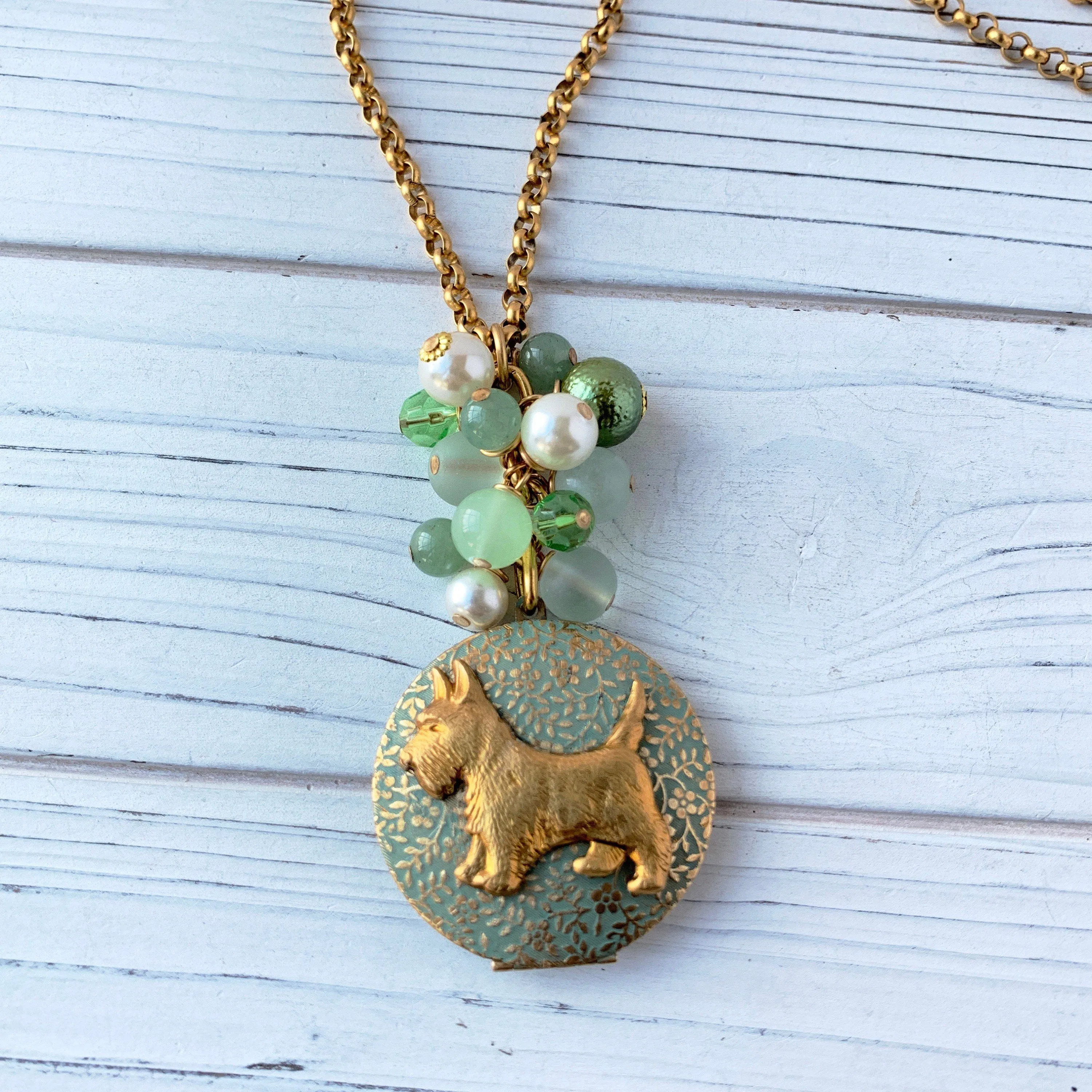 Sage the Scottie Locket Pendant Necklace