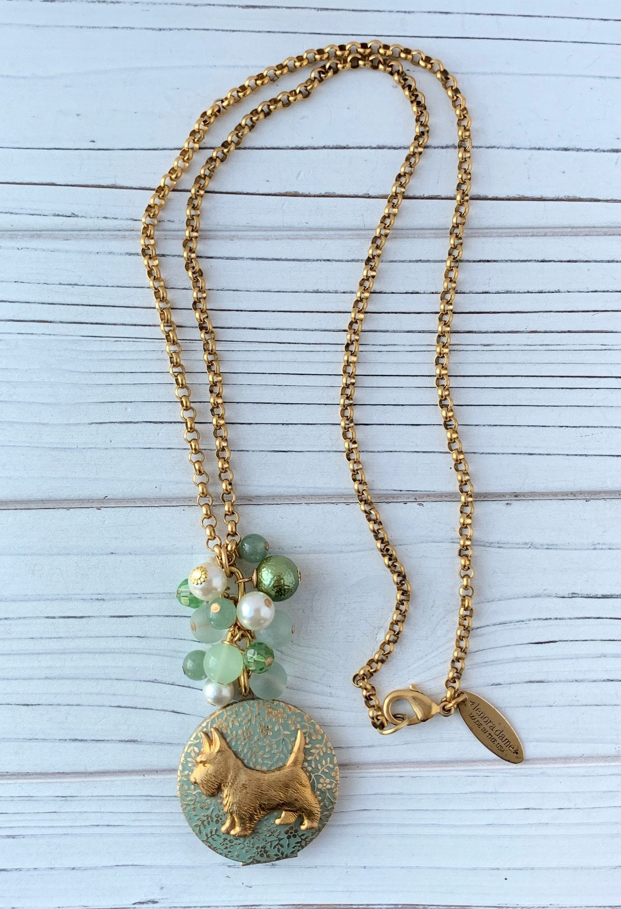 Sage the Scottie Locket Pendant Necklace