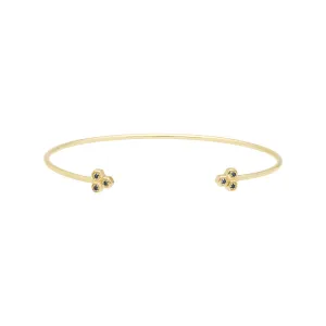 Saphir Trilogie Geometrischer Armreif in 9ct Gelb Gold