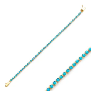 Sarah Stretton Gold Turquoise tennis Bracelet